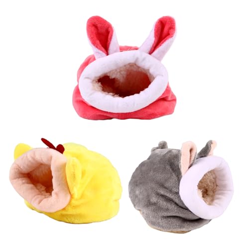 FOMIYES 3 STK Hamsternest ausgestopfter Hamster Igeltasche Hamster häuschen kuschelbett Höhlenbetten für Meerschweinchen warmes Käfighöhlenbett warm halten Kleine Tiere Warmes Nest Baby von FOMIYES