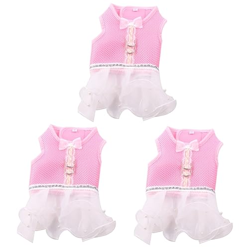 FOMIYES 3 STK Mantelkleid Welpe Tutu-Rock Hundegeschirr aus Mesh ädchen Kleider Hemdkleid formelle Kleidung Spitzenkleider Haustierkleidung Heimtierbedarf Gittergewebe Gurt Katze Hund von FOMIYES