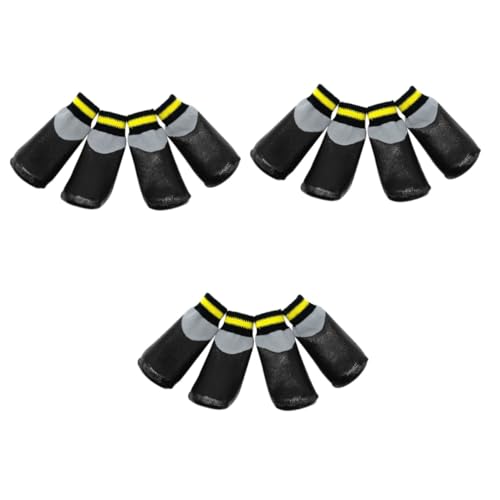 FOMIYES 3er Set Schuhe Für Hunde Booties - Gummisocken Hundeschuhe Größe 7 Schwarz von FOMIYES