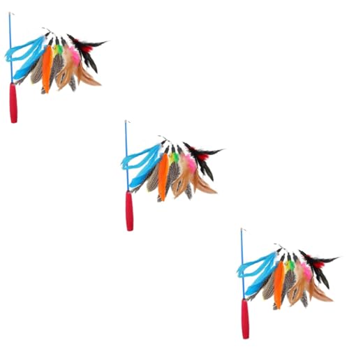 FOMIYES 3 Sets Katze Spielzeug Katze Sticks Interaktive Katze Necken Spielzeug Rc Katze Neugier von FOMIYES