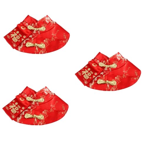 FOMIYES 3 STK Kleidung Für Kleine Hunde Haustierkleidung Welpenkleidung Welpenmantel Hunde-neujahrs-Outfit Chinesische Kleider Katzenkleidung Im Chinesischen Stil Winter Jahreskleid von FOMIYES