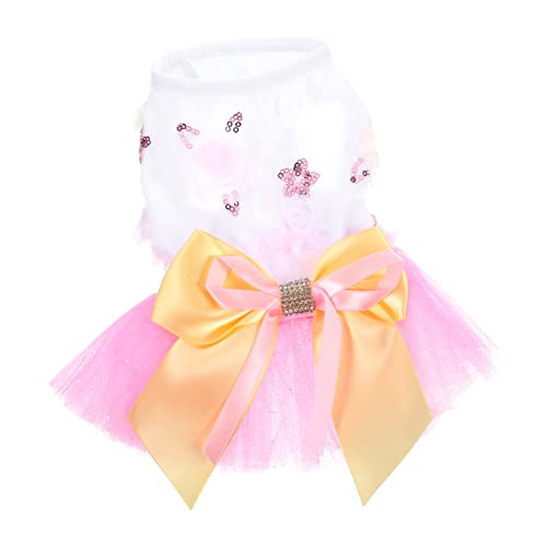 FOMIYES 3-teiliges Tutu-Kleid Mit Blumenpailletten Für Hunde Mädchen Hundewelpenkleid Entzückende Haustierbekleidung Für Alltägliche Anlässe von FOMIYES