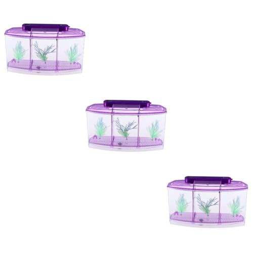 FOMIYES 3st Aquarium Büro Mini Violett Goldfischglas von FOMIYES