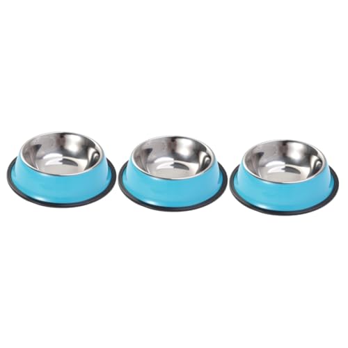 FOMIYES 3 Stücke Edelstahl Tiernahrung Schüssel Hund Schüssel Tabletts rutschfeste Basis 18cm Pet Zubehör Für Katzen von FOMIYES