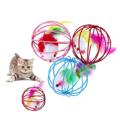 FOMIYES Interaktives Katzenspielzeug-Set 3er-Pack Realistische Spielzeugmaus Zum Kratzen Von Katzen Zufällige Farbe von FOMIYES