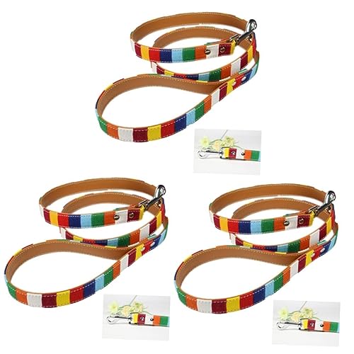 FOMIYES 3St hundegurt hundelaufband Hunde Gurt Hundeleine Set hundegürtel keilriemen Regenbogenleine für Haustiere Heimtiertraining führen Leinen von FOMIYES