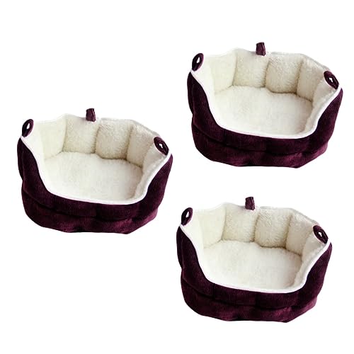 FOMIYES 3St kleines Haustierhaus Frettchen Bett Hamster-Hängematte kleines Haustier baumwollnest Winter warmes Bett mäusehaus kleines haustiersofa Frettchen warm halten Haustierbett von FOMIYES