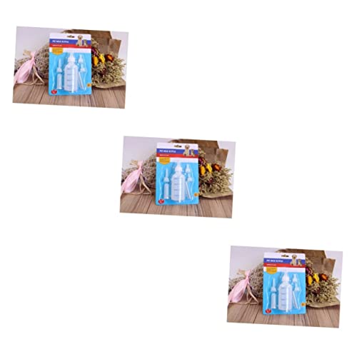 FOMIYES 3St Babyflaschen Babyflasche aus Silikon Säuglingsflaschen Baby-Kätzchen-Zubehör katzensaugflasche Kaninchen-Babyflasche Haustier Pflege 6-teiliges Set Suite Nuckelflasche von FOMIYES