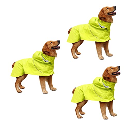 FOMIYES 3St Nylon-Hunderegen Milchspender für Welpen Elisabeth Kreis gelb aus Poncho Regenjacke Regenkleidung für Haustiere Regenmantel für Haustiere Chef Jacken mittlere bis große Hunde von FOMIYES