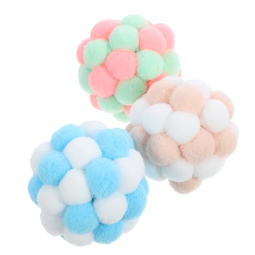 FOMIYES Cat Toy Ball 3st Katzenglockenball Bunte Flauschige Katzenbälle Spielzeug Für Kätzchenbälle Katzenkratzbrett -Spielzeug Kratzball Für Kätzchen Katzenbälle Spielzeug Für Wohnungskatzen von FOMIYES