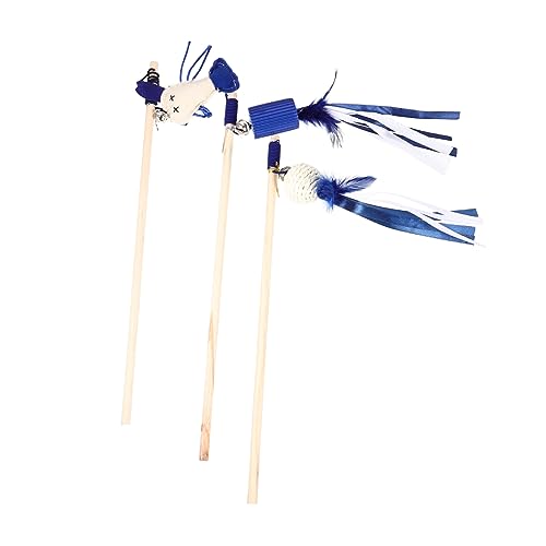 FOMIYES 3st Katzenspielzeug Kitten Interaktive Sticks Katzen-Teaser-Tool Spielzeug Für Kätzchen Katzen-Teaser-Spielzeug Katzenangeln Angelgeräte Angelzubehör Papierseil Haustier Werkzeug von FOMIYES