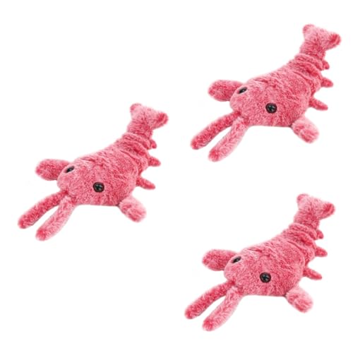 FOMIYES 3st Lustiges Katzenplüschtier Katze Plüschtier Floppfischspielzeug Für Hunde Katze Hummer Spielzeug Kuscheltiere Für Rosa Kind Kleiner Hund Beißende Katze von FOMIYES