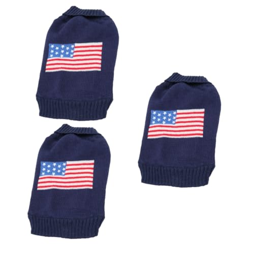 FOMIYES 3-teiliges Weihnachtsoutfit Für Haustiere Hundepullover Mit Amerikanischer Flagge Modische Warme Hundekleidung Für Welpen Outfits Für Hunde – Dauerhafte Nutzung von FOMIYES