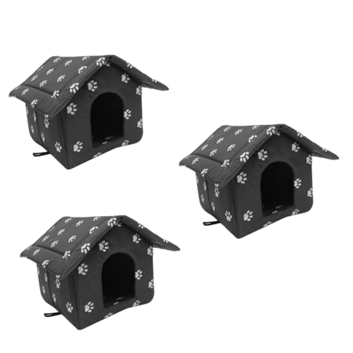 FOMIYES 3 Stücke Pet Shelter Waschbar Katze Nest Bett Outdoor Streunende Katze Gehäuse Robust Haustier Schlafplatz von FOMIYES