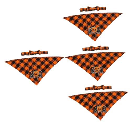 FOMIYES 4 Sets Halloween Dreiecksschal Schöner Hundeschal Halloween Hundeschal Hundehalstuch Hundehalsbänder Halloween Haustier Fliegen Halloween Hundehalsband Baumwoll von FOMIYES