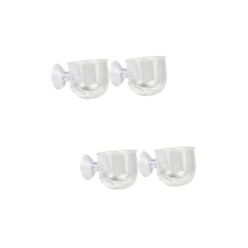 FOMIYES 4 Futtertasse Aquatic Supplie saugnapf Aquarium schneckenfalle Aquarium Pflanzen Garnelen Fütterbecher aus Fischfutter füttern Zubringer Aquatische Produkte von FOMIYES