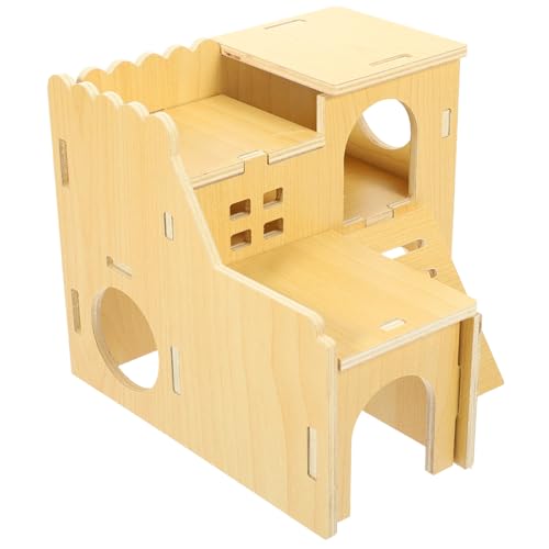 FOMIYES 4 Stück Hamsterhütte Spielzeug Für Draußen Heimtierbedarf Kaninchenversteck Hamsterspielplatz Aus Holz Schlafnest Für Hamster Rennmaus-versteck Mäuse Hölzern Hamsterkäfig Sommer von FOMIYES