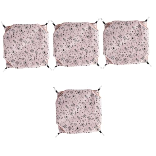 FOMIYES 4 Stück Haustier Hängematte Kleine Katzenhängematte Vogelkäfig Zum Aufhängen Hamster-plüsch-hängematte Chinchilla Kleine Hängematte Warm Rosa Meerschweinchen Wiege Polyester-TAFT von FOMIYES