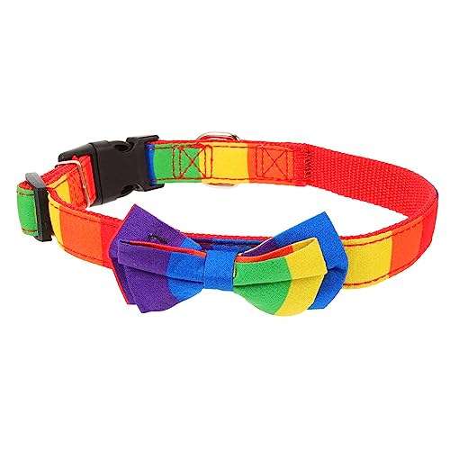 FOMIYES 4-teiliges Regenbogenhalsband Für Hunde Verstellbares Haustierhalsband Stilvolles Haustier-stoffhalsband Für Partys Und Anlässe von FOMIYES