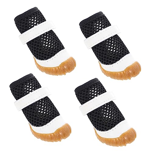 FOMIYES 4 Stück Haustierschuhe Hunde- Turnschuhe Hunde Sommerschuhe Hundesandalen Maschenhundschuhe Kleine Hundefutter Welpenschuhe Hundeschuhe Stiefel Elastisch PVC von FOMIYES