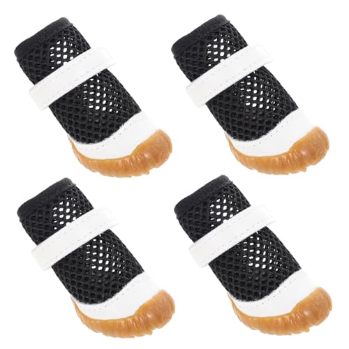 FOMIYES 4 Stück Haustierschuhe wasserdichte Welpenstiefel Sommerschuhe Für Hunde Hundesandalen Mesh-hundestiefel Maschenhundstiefel Welpenschuhe Kätzchen-fußabdeckung PVC Boden Der Hund von FOMIYES