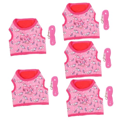 FOMIYES 5 Sätze Hasenkleidung Hundegeschirr Leine Dekorationsset Welpen-kit Kleines Hundegeschirr Leine Für Welpen Trainingsgeschirr Für Haustiere Polyester Outdoor-Produkt Einstellbar von FOMIYES