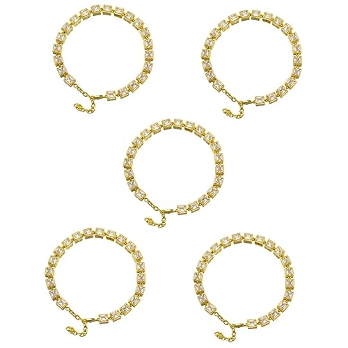 FOMIYES 5St Hundehals Halskette mit Hundekette Golddekor Halsketten Hund Goldkette Halsband Neuheit Haustierkette tragbar Zubehör schmücken Hundeleine Stahl von FOMIYES