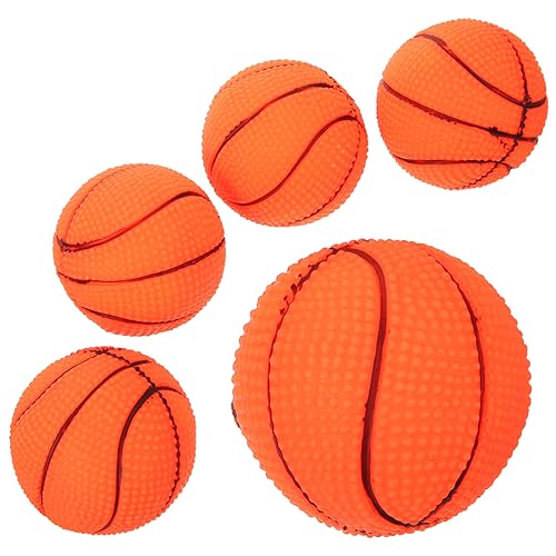 FOMIYES 5st Haustier Spielzeug Lustiges Kauspielzeug Beißspielzeug Für Quietschendes Hundespielzeug Mini-Basketball Für Hunde Hundebasketball Beißbälle Für Welpen Vinyl Singen Hundeball von FOMIYES