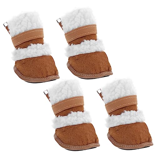 FOMIYES 6 Paare Schneestiefel Für Haustiere Hundeschuhe Schneeschuhe Für Haustiere Welpenstiefel Haustier Kurze Stiefel Haustierschuhe Chihuahua-Stiefel Sherpa Kleiner Hund Hündchen von FOMIYES