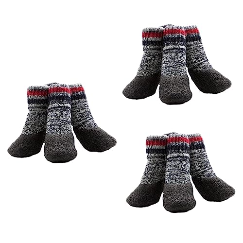 FOMIYES 6 Paare pet paw pet Supplies Hundesocken für Hartholz Welpenschuhe für kleine Gepolsterte alleiniger Beschützer rutschfeste Hundesocken Weihnachten Zubehör von FOMIYES