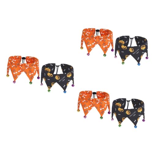 FOMIYES 6 STK Halloween Haustier verstellbares Halsband Hundehalsband für Halloween Dreieck Haustier Welpenhalsband schal Katzenhalsband Haustierzubehör abnehmbar Katzenglocke Polyester von FOMIYES