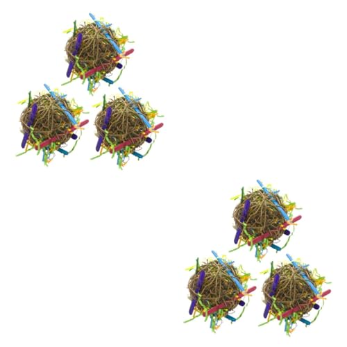 FOMIYES 6 STK gebürstetes Spielzeug kleines Vogelspielzeug Haustier Beißspielzeug Zubehör Spielzeug jugueten Spielzeuge Vogelbissspielzeug Kauspielzeug Papagei Papierfaden Hölzern von FOMIYES