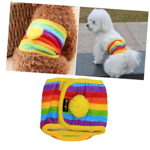 FOMIYES Bauchband Für Rüden Baumwolle Hundehosen Windeln Für Rüden Regenbogen-Design Größe S von FOMIYES