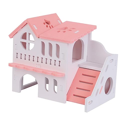 FOMIYES Doppel Hamster Villa Hamster Lebensräume Große Gerbil Spielen Käfig Hamster Deluxe Kleine Tiere Käfig Nest Kleine Tiere Hideout Guinea Holz Pet Kaninchen Leiter Hölzern Haustier von FOMIYES