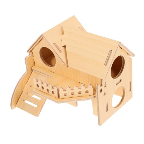 FOMIYES Hamster Unterschlupf Aus Holz Versteck Spielhaus für Haustiere Dekorative Ergänzung für Das Zuhause von FOMIYES