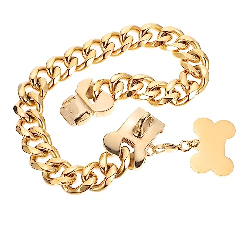 FOMIYES Hundeleine Hunde anhänger fahradanhängerrad für Hunde Hundetraining Kette Halsband goldene Accessoires Hundeketten für draußen Heimtierbedarf zartes Hundehalsband von FOMIYES