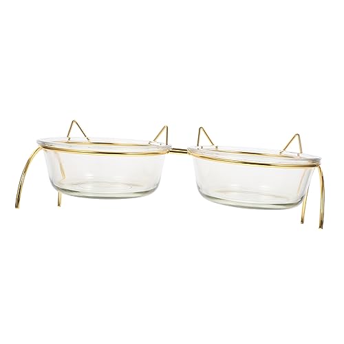 FOMIYES Katzennapf-Set Katzennäpfe Hündchen Glas Wasserzufuhr von FOMIYES