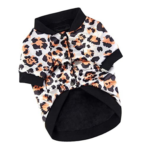 FOMIYES Kleidung mit Leopardenmuster für Hunde Frühlingsbluse Hund Winter Muskelshirt Tanktops Mäntel Kleiner hundemantel Hund welpen Mantel Kleidung warm halten Baumwollmantel Jacke Weste von FOMIYES