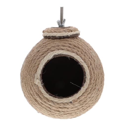 FOMIYES Vogelnest vogelhaus Bird House Vogelhütte Bird Toys Birdcage vögelhaus vogelzubehör für käfig vogelbauer Hamster zubehör Weben Kokosnuss Vogelkäfig schmücken Papagei Sisalseil von FOMIYES