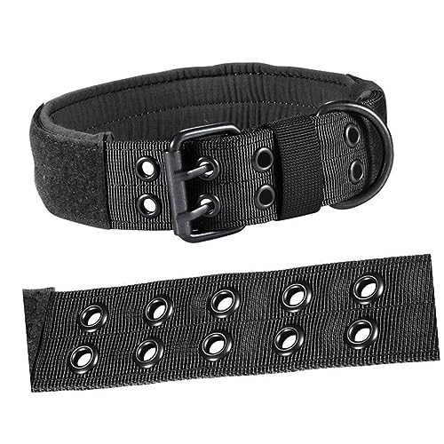 FOMIYES Hundehalsband Nylonhalsband Mit Design 5-größenverstellbar Metallschnalle Haustierhalsband Schwarz Große Größe XL von FOMIYES