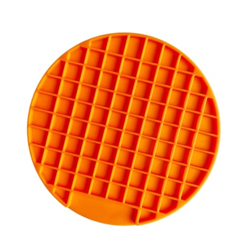 FOMIYES Pet Pad Hundewelpen-futtermatte Rund Orange Silikon Haustierprodukt – Leicht Zu Reinigendes Haustierzubehör von FOMIYES