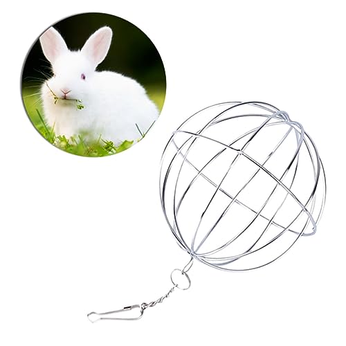 2 Stücke Haustiere Gras Fütterung Ball Bunny Heu Pet Feeder Kaninchen Heu Gras Ball Silber FONDOTIN von FONDOTIN