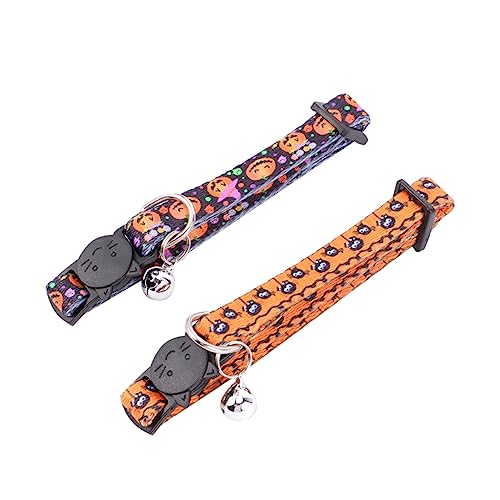 FONDOTIN 2St Halloween-Kragen für Haustierkatzen Katzenhalsbänder Rosa Hamsterkäfig Katzenhalsband mit Bell katzenhalsband Halloween Glockenhalsband für Haustiere Halloween-Haustierhalsband von FONDOTIN