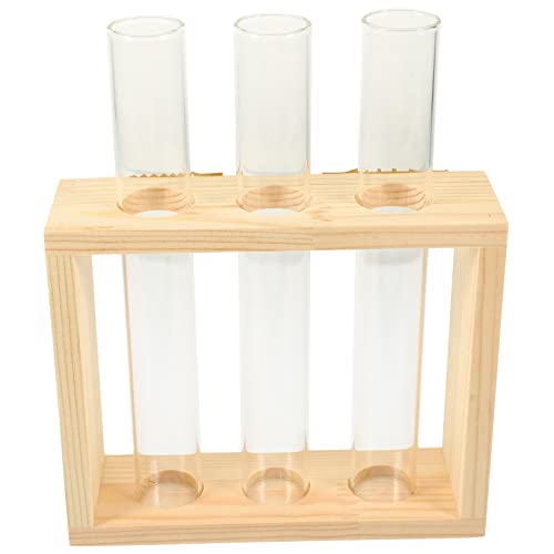 FONDOTIN 1 Satz Blumenarrangement Glasbehälter Geräte Pflanzen Reagenzgläser Hängender Pflanzer bürodeko büro Dekoration vases Wandvase aus Glas Glasvase für die Heimdekoration Holz von FONDOTIN