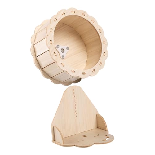 FONDOTIN 1 Satz Hamster Laufrad aus Holz Hamster leises Laufrad Haustier Spielzeug Holzspielzeug für Kleintiere Hamster Spielzeug Laufrad Leises Laufrad für Hamster Hamsterrad Spielzeug von FONDOTIN