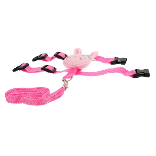 FONDOTIN 1 Satz Haustierleine kaninchenleine Hasen zubehör Kleintier-Training Kleintier Halsband Katzenweste Geschirre Laufseil für Hasen Traktionsleine für Kaninchen Polyester Rosa von FONDOTIN