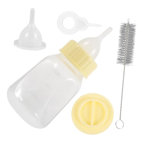 FONDOTIN 1 Satz Kleine Haustierflaschen Milchflasche Kit Für Die Flaschenfütterung Von Kätzchen Tierpfleger Welpenflaschen Zum Stillen Von Welpenmilch Hundeflasche Plastik Yellow von FONDOTIN