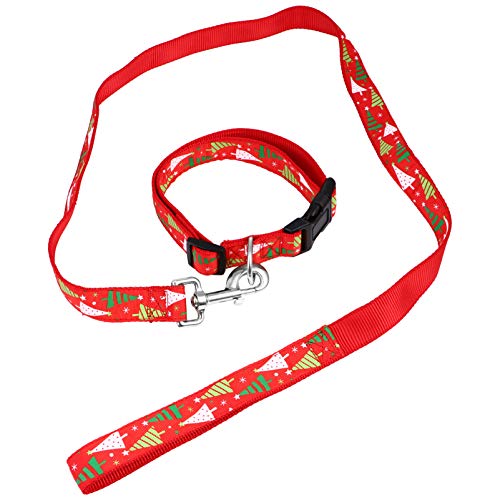 FONDOTIN Weihnachts-Hundekrawatten Haustierhalsband und Leine Set mit Hundehalstuch Gurt Qualität einfach zu verwenden von FONDOTIN