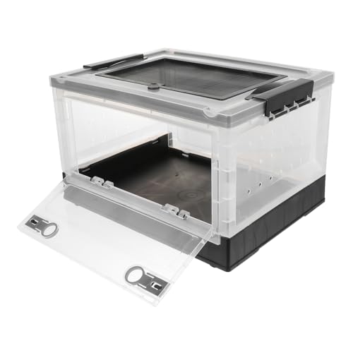 FONDOTIN 1 Satz Terrarium Minikäfig Für Meerschweinchen Mäusekäfig Kleiner Haustierkäfig Transportbox Für Haustiere Hundebox Matte Frettchenkäfig Kleintier-haustierlaufstall Black Plastik von FONDOTIN