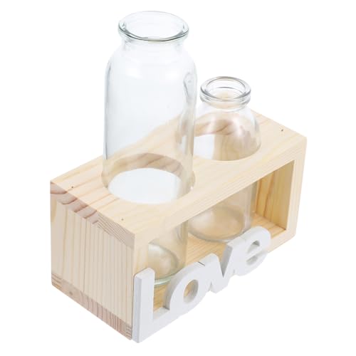 FONDOTIN 1 Satz tischvase zimmerpflanzen graceling glasgefäß sähmaschine Decor kreative hydroponische Vasendekoration Vase hydroponisch Blumenarrangement Glasvase Wasserpflanzer Holz von FONDOTIN